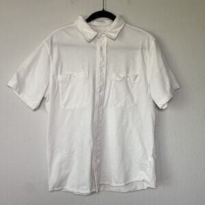Mens 32 Degrees Cool White Short Sleeve Button Up‎ Size Small 100% Cotton Casual
